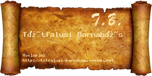 Tótfalusi Barnabás névjegykártya