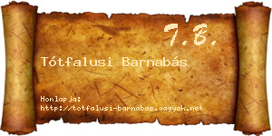 Tótfalusi Barnabás névjegykártya