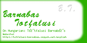 barnabas totfalusi business card